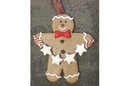 Colgante galleta jengibre con estrellas 8 cm