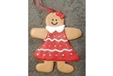 Colgante muñeca con vestido Navidad 8 cm