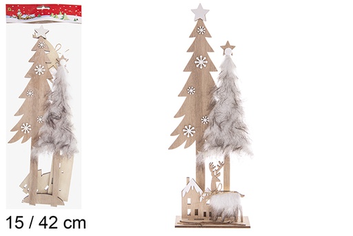 [121740] Figurine en bois de sapin de Noël assortie 15/42 cm