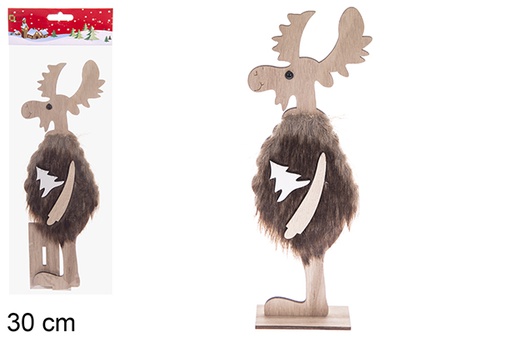 [121774] Figurine en bois de renne de Noël 30 cm