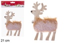 Figurine en bois de renne de Noël 21 cm