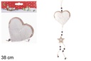 Ciondolo in legno cuore di Natale 38 cm