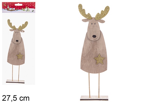 [121795] Figura in legno di renna di Natale 27,5 cm