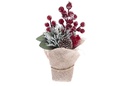 Árbol verde PVC base lino 22 cm
