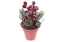 Árbol verde PVC base lino 13 cm