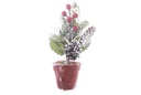 Árbol verde PVC base lino 22 cm