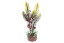 Árbol verde PVC base madera 23,5 cm