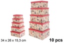 Pack 10 cajas cartón Navidad decorada 34x26 cm
