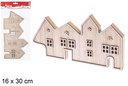 Wooden Christmas house figure 16x30 cm