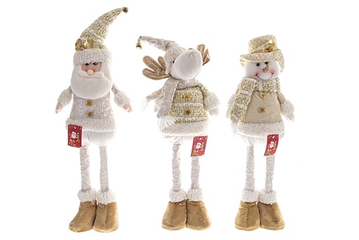 [122038] Santa Claus/snowman/reindeer Christmas doll assorted 39 cm