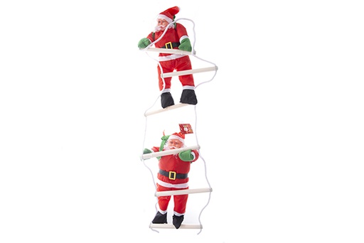 [122065] Papá Noel con traje impermeable y escalera 2x40 cm