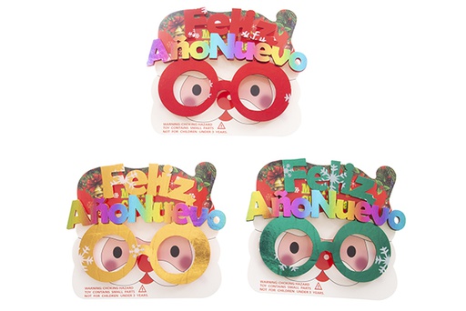 [122105] Óculos de Natal 3 cores sortidas