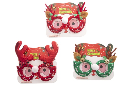 [122108] Christmas glasses 3 assorted colors