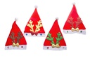 Gorro Papa Noel rojo decorado cuernos reno