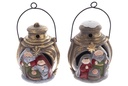 Nacimiento infantil resina en lampara dorado 11.5cm