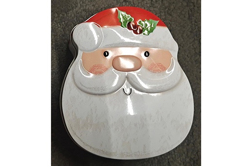 [122146] Boite métal carrée Père Noël 10x13 cm