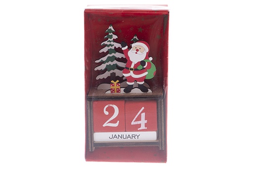 [122229] Calendrier en bois pour décoration de Noël 12,5 cm