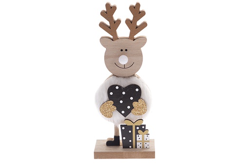 [122292] Renna in legno per decorazioni natalizie 24 cm