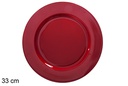 Bajo plato rojo brillo 33 cm