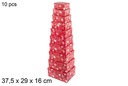 Pack 10 cajas cartón Navidad decorado copo 37,5x29x16 cm