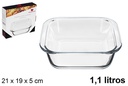Fuente cristal cuadrada 1,1 litros