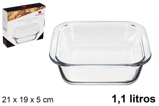 [122373] Fuente cristal cuadrada 1,1 litros
