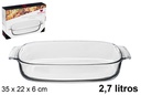 Fuente cristal rectangular 2.7 litros