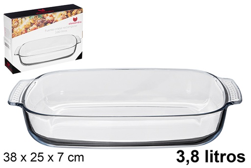 [122378] Fuente cristal rectangular 3,8 litros