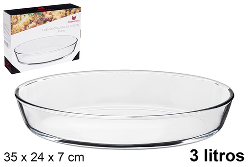 [122382] Fontaine ovale en verre 3 litre