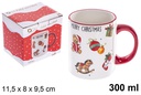 Mug de Noël en céramique décoré de décorations de Noël 300 ml
