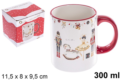 [122407] Mug de Noël en céramique décoré casse-noisette 300 ml