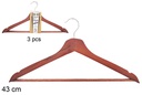 Pack 3 perchas madera caoba 43 cm