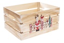 Caja madera natural decorada Feliz Navidad 32x24,5x16 cm