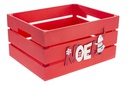 Caja madera roja decorada Noel 32x24.5x16cm