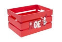 Caja madera roja decorada Noel 28x20x15cm