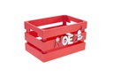 Caja madera roja decorada Noel 24x16x14cm