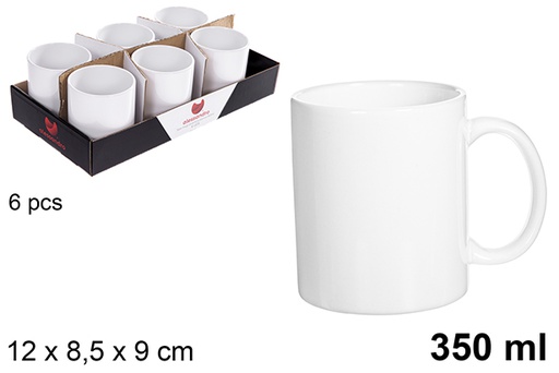 [122564] Caneca de cerâmica branca 350 ml