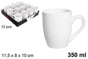 Conical white ceramic mug 350 ml
