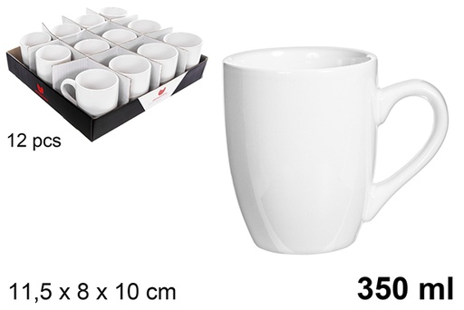 [122567] Conical white ceramic mug 350 ml