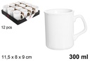 Taza mug cónica cerámica blanca 300 ml