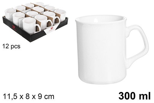 [122568] Conical white ceramic mug 300 ml