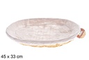 Cesta mimbre ovalada color miel con tela 45x33 cm