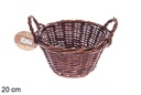 Cesta mimbre redonda caoba 20cm