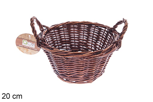 [122594] Cesto in vimini rotondo in mogano 20 cm