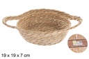 Cesta seagrass redonda natural con asas 19x19x7 cm