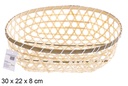 Cesta bambú ovalada calada 30x22x8 cm