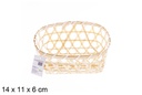 Cesta bambú rectangular calada 14x11x6 cm