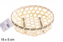 Cesta bambú redonda calada 18x5 cm