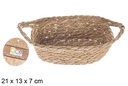 Cesta seagrass rectangular natural con asas 21x13x7 cm