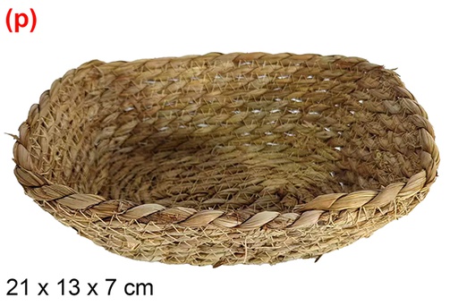 [122615] Natural rectangular seagrass basket  21x13x7 cm